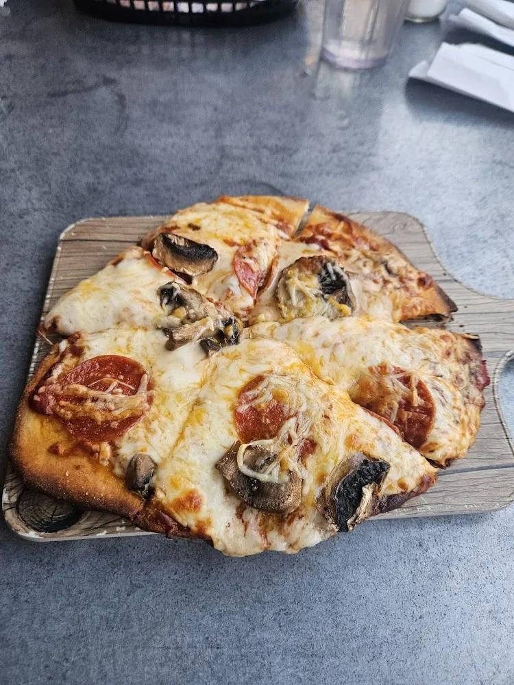 Cheese Pepperoni and Mushroom Pizza